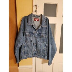 Wrangler Men's Vintage "Hero" Denim Buttoned Jacket in Light Wash Size 3X